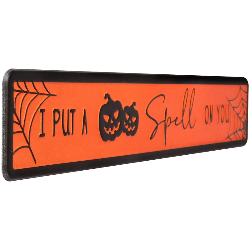 20" Orange & Black "I Put a Spell on You" Halloween Wall Sign