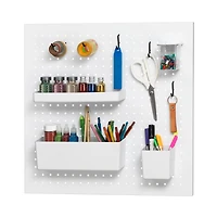 22" x 22" White Metal Pegboard by Simply Tidy®