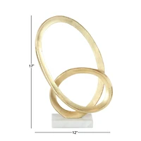 CosmoLiving by Cosmopolitan 17" Gold Aluminum Geometric Sculpture