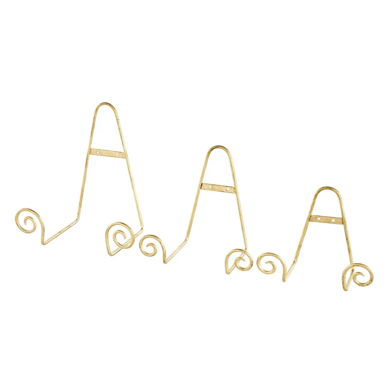 Gold Metal Scroll Hanging Wall Rack Display Easel Set