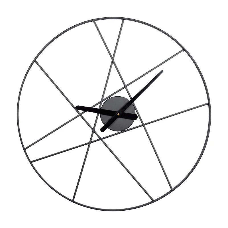 CosmoLiving by Cosmopolitan 24" Black Metal Contemporary Wall Clock