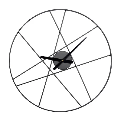 CosmoLiving by Cosmopolitan 24" Black Metal Contemporary Wall Clock