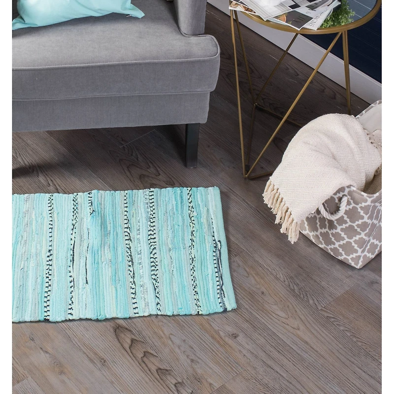 DII® Multi Aqua Rag Rug, 20" x 31.5"