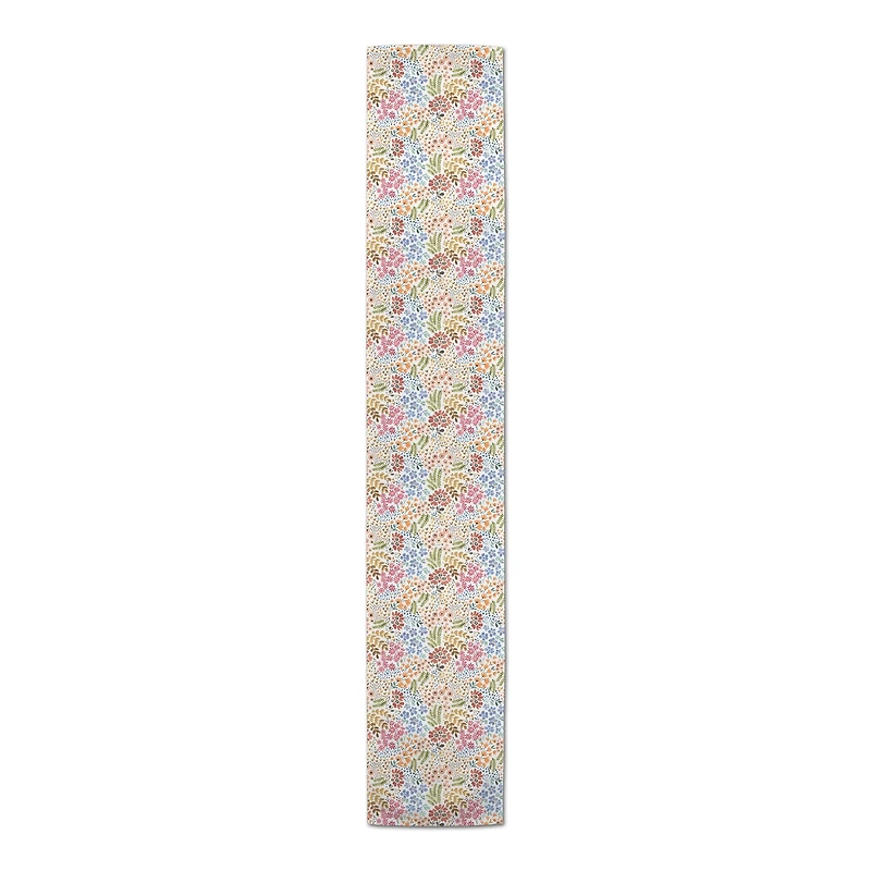 Bright Multi Floral 16" x 90" Cotton Twill Runner