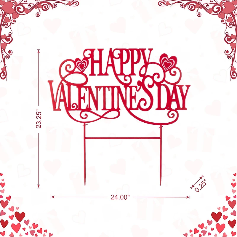 Glitzhome® 23.25" Metal Happy Valentine's Day Yard Stake