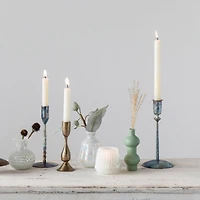 Hello Honey® 6.5" Antique Brass Hand-Forged Metal Taper Holder