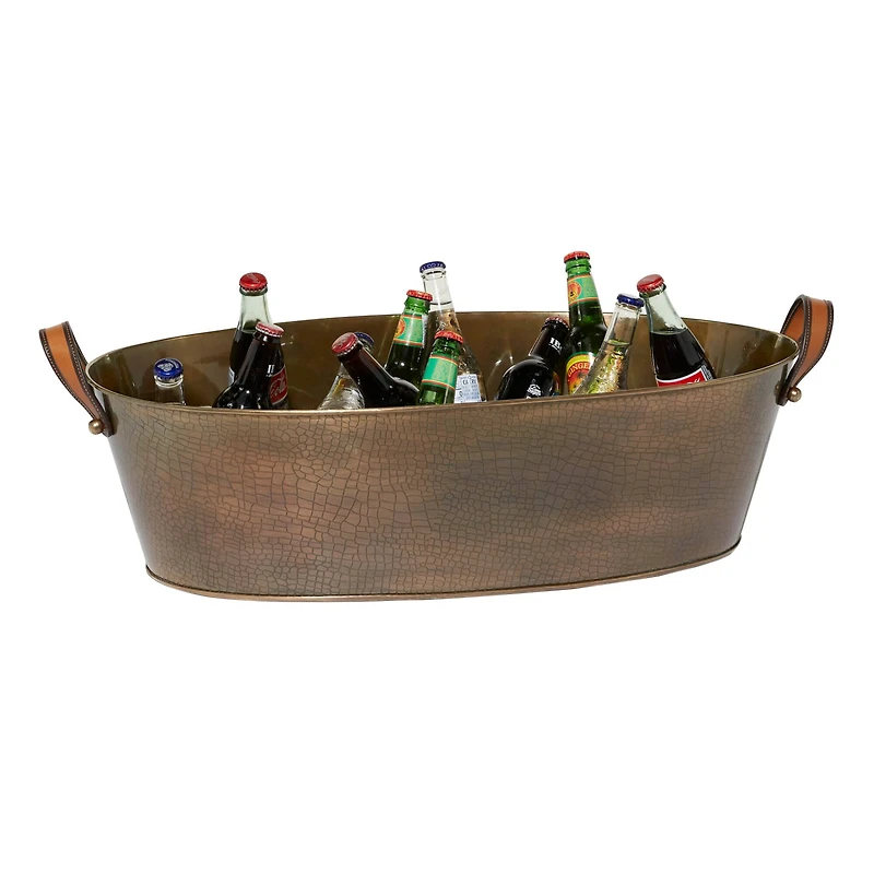 31" Bronze Metal Contemporary Wine Holder Bucket