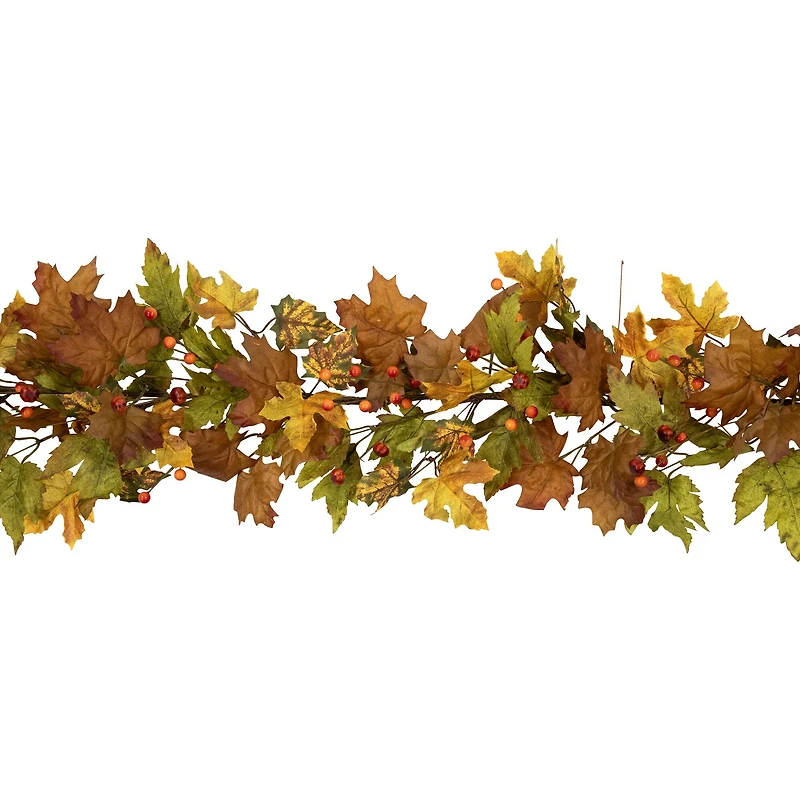 5ft. Maple Leaves & Berries Artificial Fall Harvest Garland