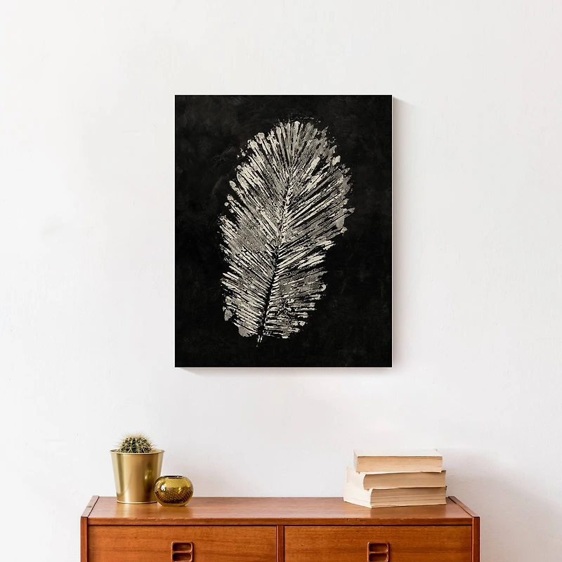 Distressed Cream Leaf Canvas Wall Art