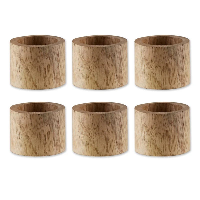 DII® Light Finish Wood Band Napkin Rings, 6ct.