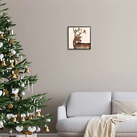 Stupell Industries Cardinals Perched Snowy Antlers Framed Giclee Art