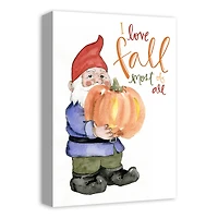 Love Fall Gnome Canvas Wall Art