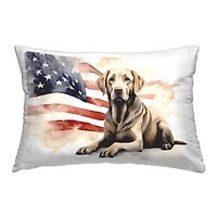 Stupell Industries Patriotic Dog with Flag Decorative Printed Throw Pillow