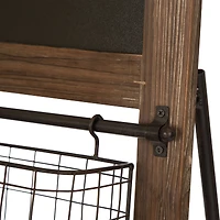 Glitzhome® 43.31" Farmhouse Metal & Wooden Magazine Rack