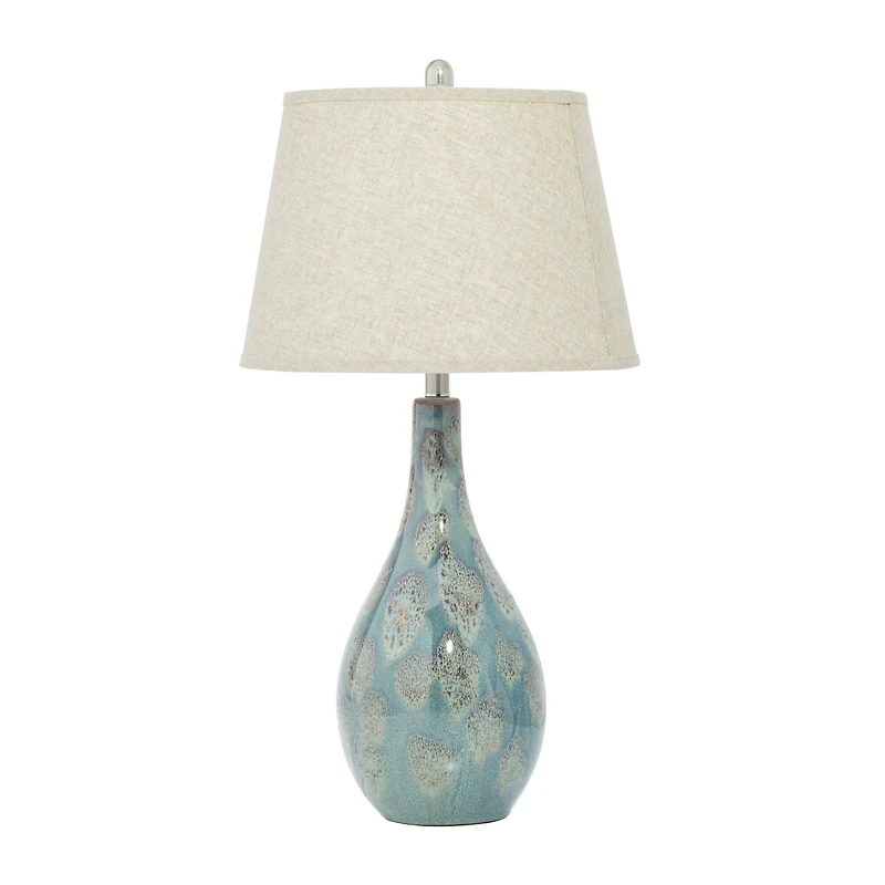 32" Turquoise Ceramic Coastal Table Lamp, 2ct.