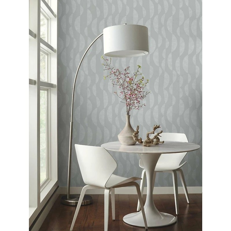 RoomMates Gray Seychelles Wave Peel & Stick Wallpaper