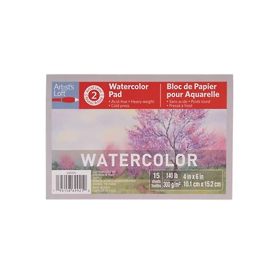 12 Pack: Level 2 Watercolor Pad by Artist's Loft™, 4" x 6"