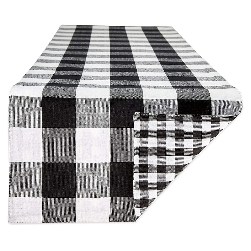DII® 72" Reversible Gingham & Buffalo Check Table Runner
