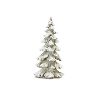 Snowy Silver Sculpted Holiday Tree Décor Set, 6.5", 9", 13.25" & 18"
