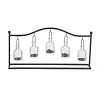 24" Black Iron Farmhouse Candle Holder Lantern