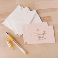 8 Packs: 40 ct. (320 total) Blush & Gold Thank You Cards & Envelopes by Celebrate It™