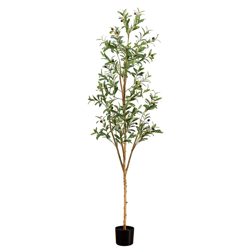 6ft. Potted Artificial Olive Tree with Natural Trunk