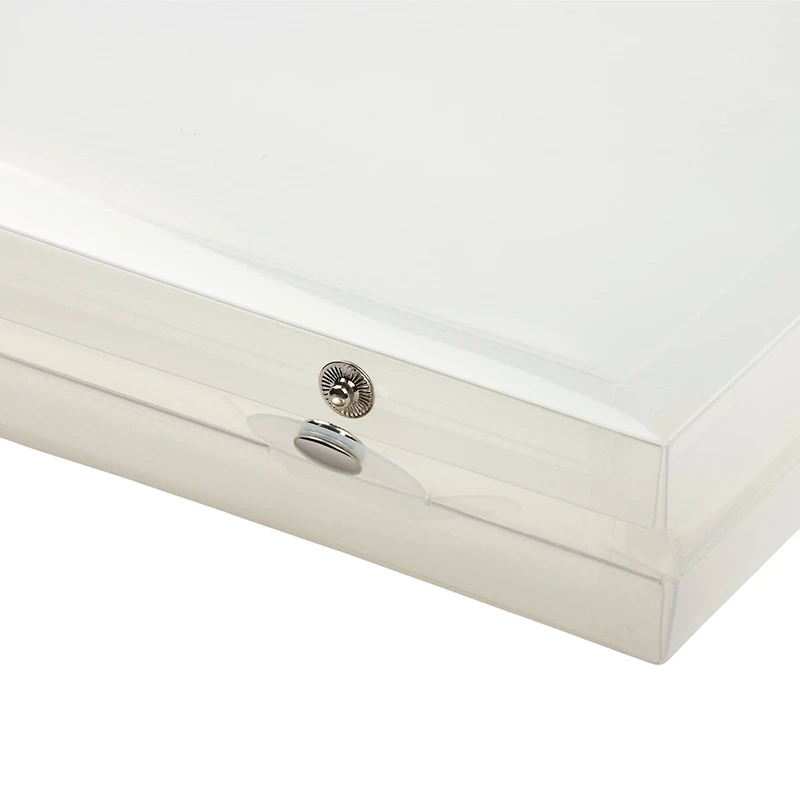 JAM Paper Clear Grid Plastic Two Pocket Portfolio with Snap Closure 11" x 13"