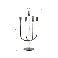 Hello Honey® 19.5" Black Metal Candelabra