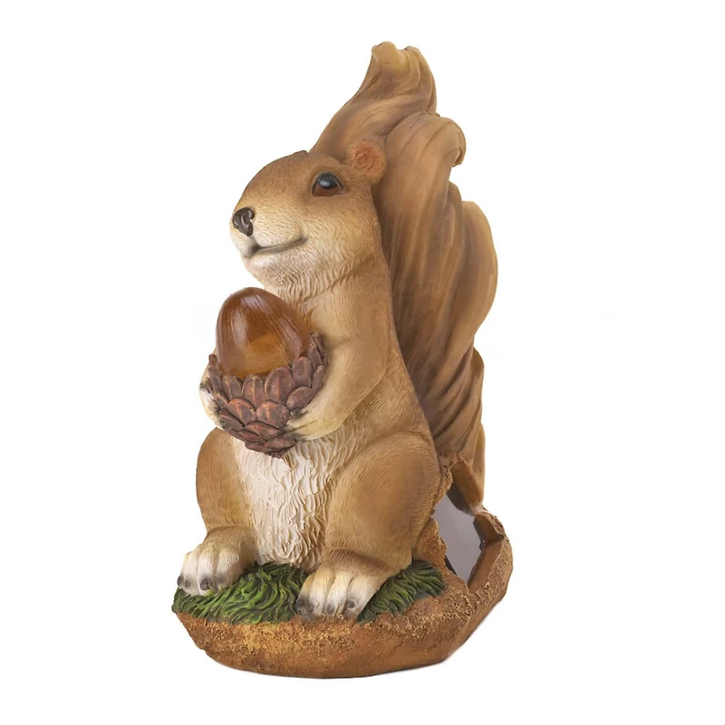 7" Squirrel Solar Statue
