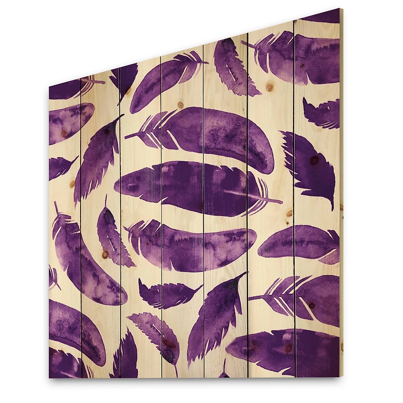 Designart - Ethnic VIolet Feathers