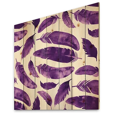 Designart - Ethnic VIolet Feathers