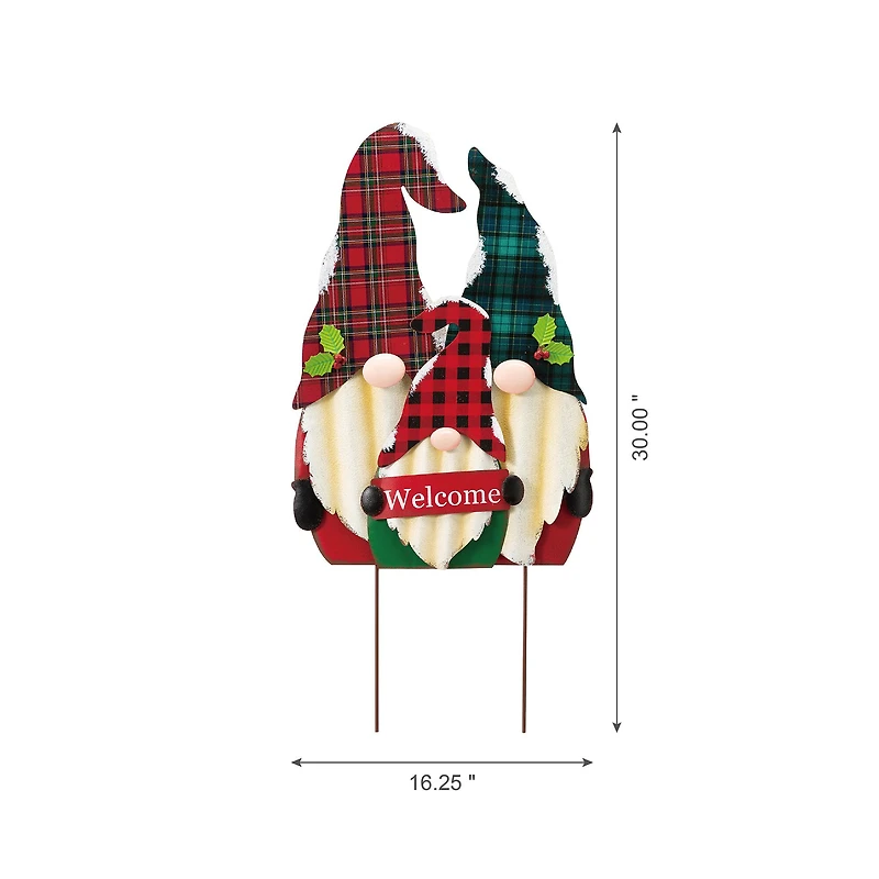 Glitzhome® 3ft. Metal Gnome Family Yard Stake