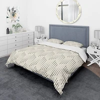 Designart 'Zigzag Background Minimal Striped Design' Scandinavian Bedding Set