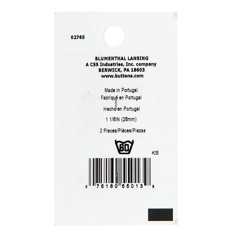 LaMode 1 1/8" Gray Felt 2-Hole Buttons, 2ct.