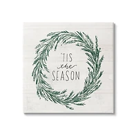 Stupell Industries Tis The Season Holiday Wreath Canvas Wall Art