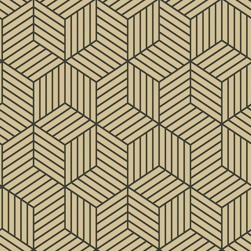 RoomMates Stripped Hexagon Peel & Stick Wallpaper