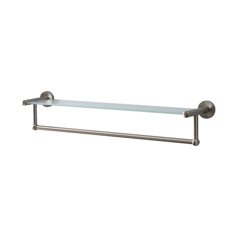 Organize It All Satin Nickel Glass Shelf & Towel Bar 