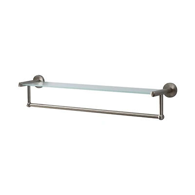Organize It All Satin Nickel Glass Shelf & Towel Bar 