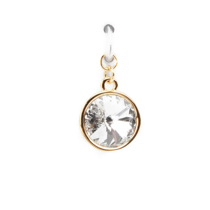 14K Gold Plated Clear Austrian Crystal Rivoli Cut Charm by Bead Landing™