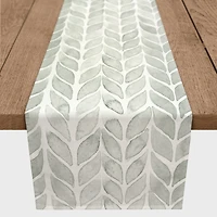 90" Soft Green Chevron Pattern Cotton Twill Table Runner