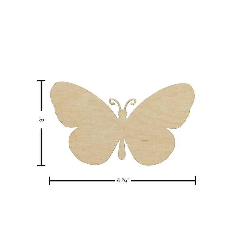 Essentials by Leisure Arts Flat Wood Butterfly, 24ct.