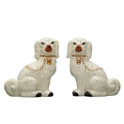 Hello Honey® 10.5" Decorative Staffordshire Dog with Collar & Leash Set