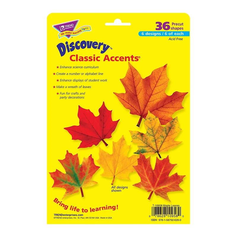 TREND Enterprises® Maple leaves classic accents® Variety Pack, 3 Packs of 108