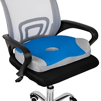 Mind Reader Harmony Collection Blue & Gray Memory Foam Ergonomic Seat Cushion