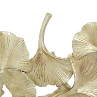 CosmoLiving by Cosmopolitan 18" Gold Contemporary Gingko Leaf Sculpture