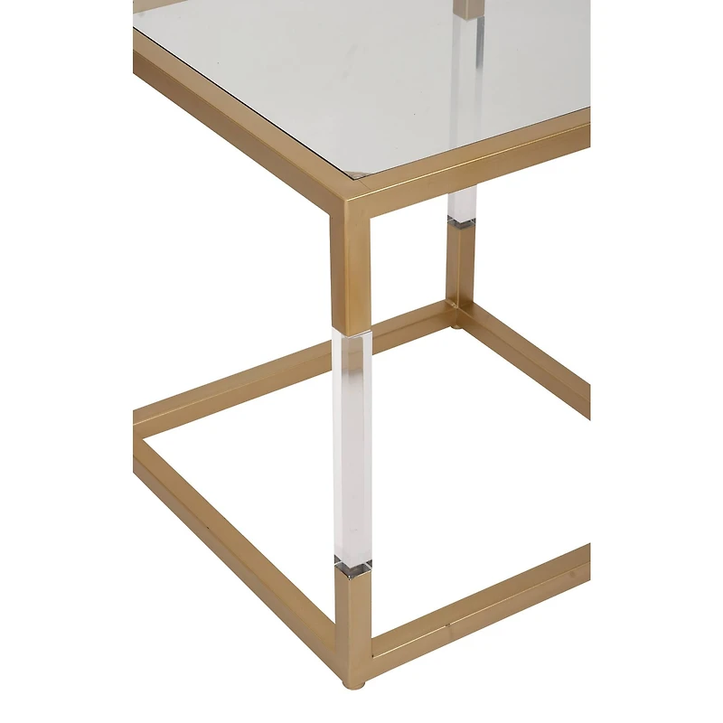 20" Gold Modern Acrylic Accent Table