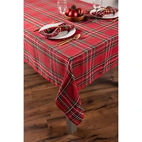 DII® 120" Holiday Metallic Plaid Tablecloth