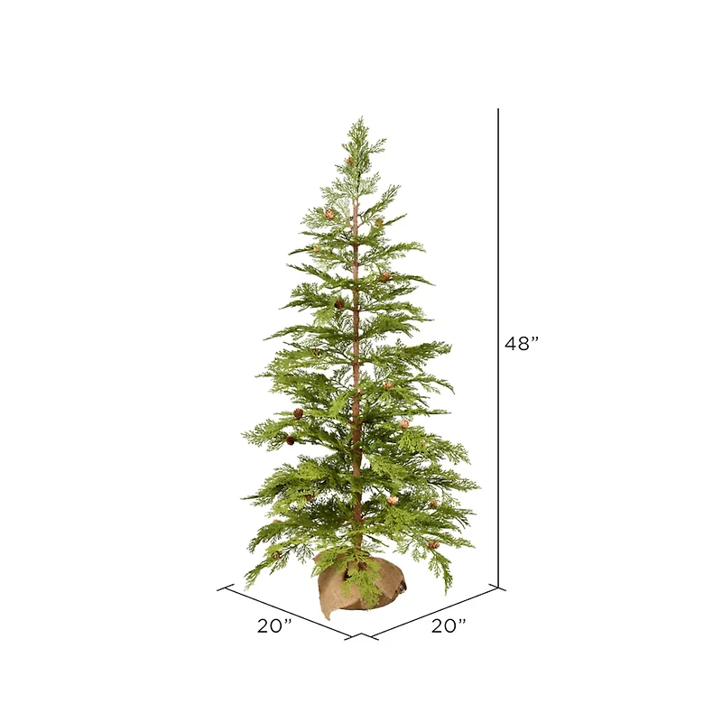 48" Unlit Cedar Pine Artificial Christmas Tree