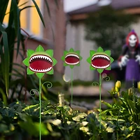 Glitzhome® 24"H Halloween Metal Chomper Yard Stake Set