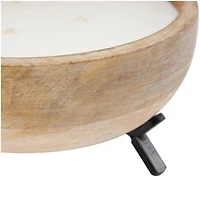 Egyptian Mint Scented 3-Wick Candle in Light Brown Tripod Stand Bowl